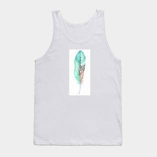 Turquois Feather Tank Top